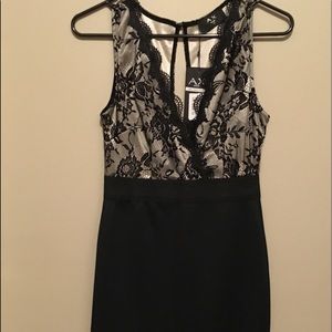 AX Paris lace wrap front midi dress